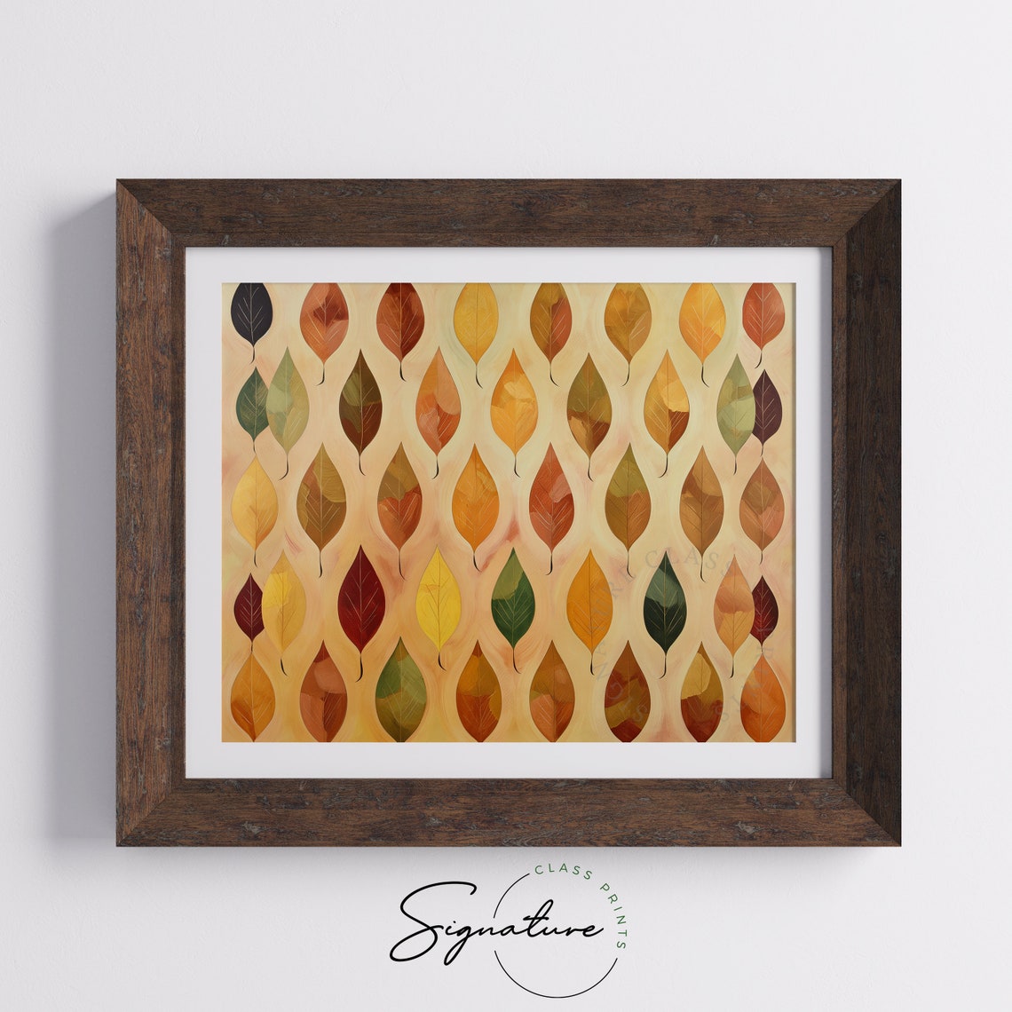 Abstract Leaves Pattern Fall Foliage Repeating Leaf Design Art Poster - Image 5