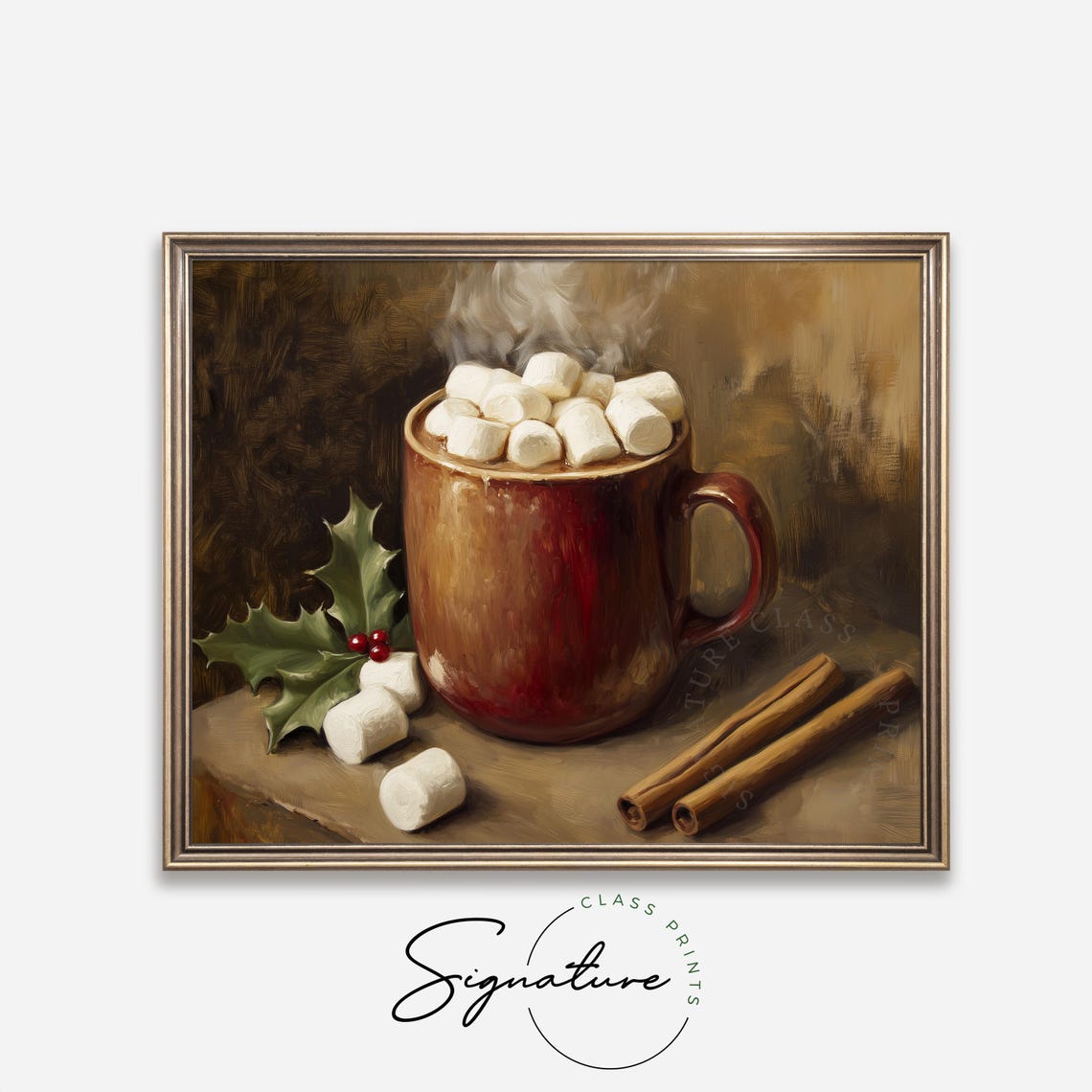 Steaming Red Mug Of Hot Cocoa With Marshmallows And Cinnamon Poster - Image 4