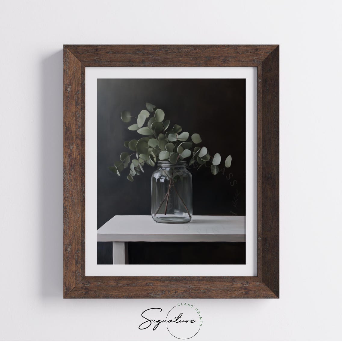 Eucalyptus Sprigs In Glass Jar Moody Minimalist Botanical Poster - Image 4