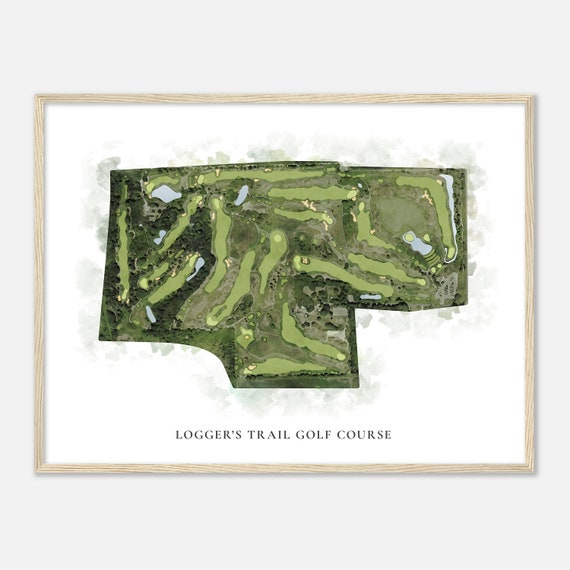 Loggers Trail Golf Course Minnesota Classic Watercolor Map Golfer Gift Golf Wall Art Golf Poster Print Course Layout