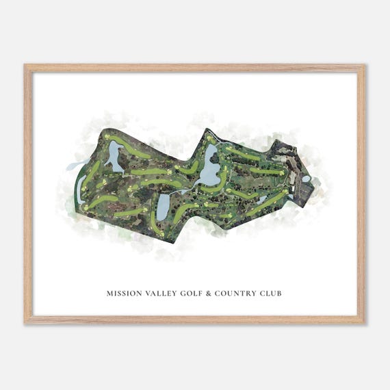 Mission Valley Golf Country Club In Nokomis Florida Classic Watercolor Map Golfer Gift Golf Wall Art Golf Poster Print