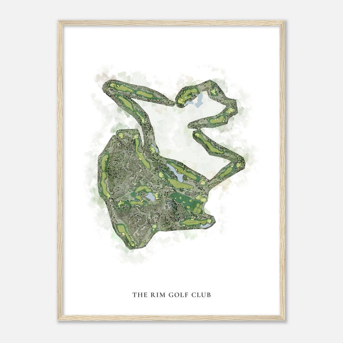 The Rim Golf Club Watercolor Aerial Map Golfer Gift Desert Poster - Image 2