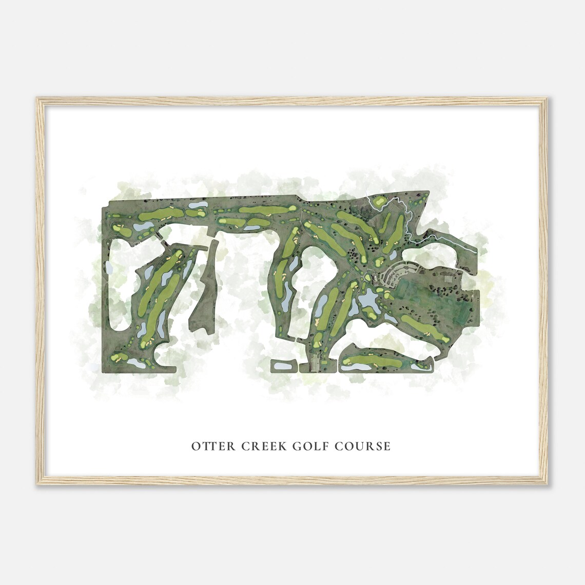 Otter Creek Golf Course Iowa Classic Watercolor Map Art Print - Image 2