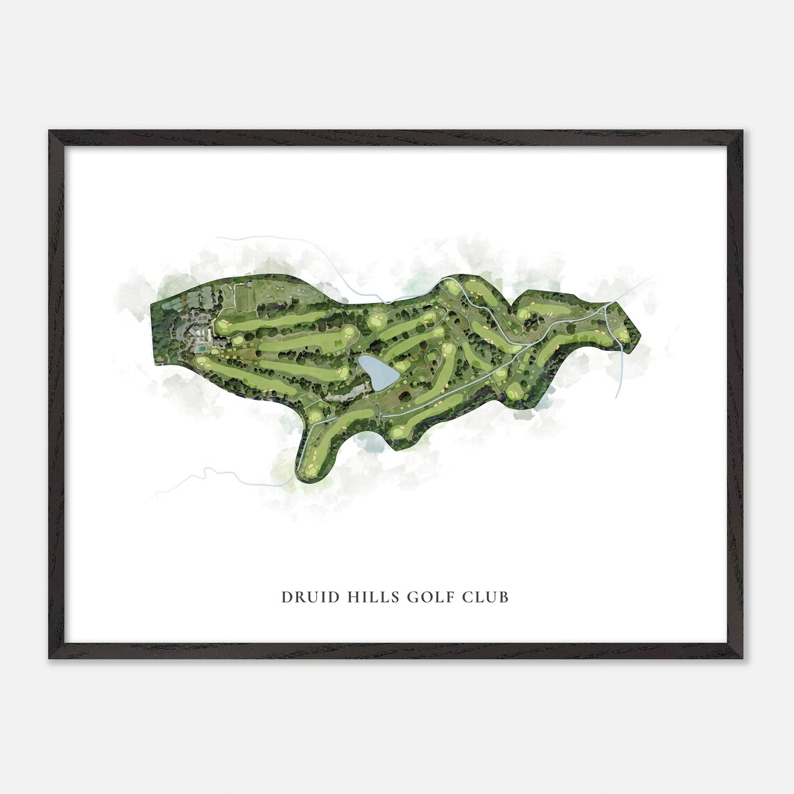 Druid Hills Golf Club Atlanta Georgia Classic Watercolor Map Poster - Image 5