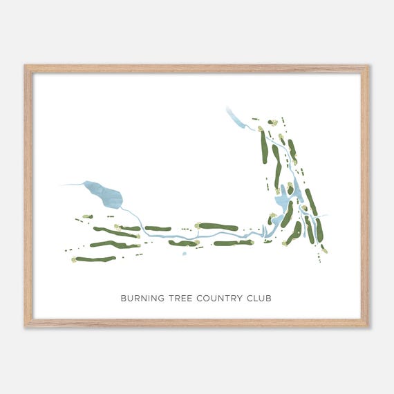 Burning Tree Country Club In Greenwich Connecticut Modern Watercolor Map Golfer Gift Golf Wall Art Golf Poster Print Course Layout