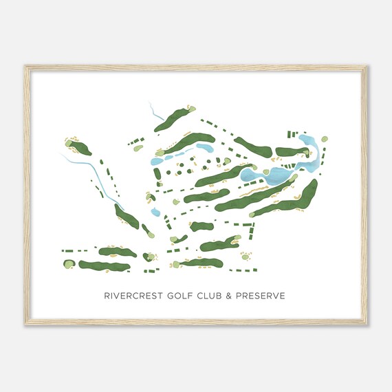 Rivercrest Golf Club Preserve Pennsylvania Modern Watercolor Map Golfer Gift Golf Wall Art Golf Poster Print Course Layout