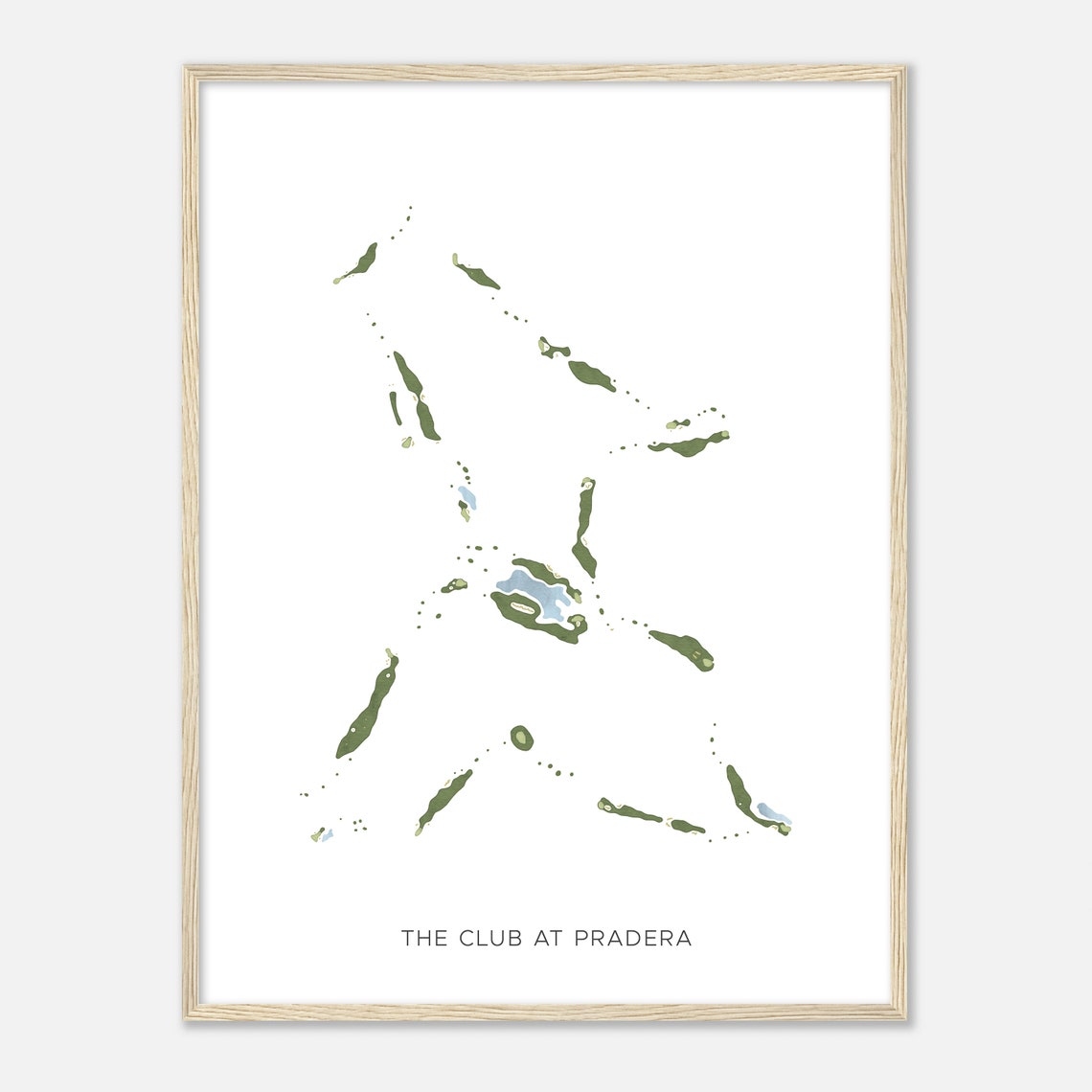 The Club at Pradera Watercolor Golf Course Map Minimalist Poster - Image 2