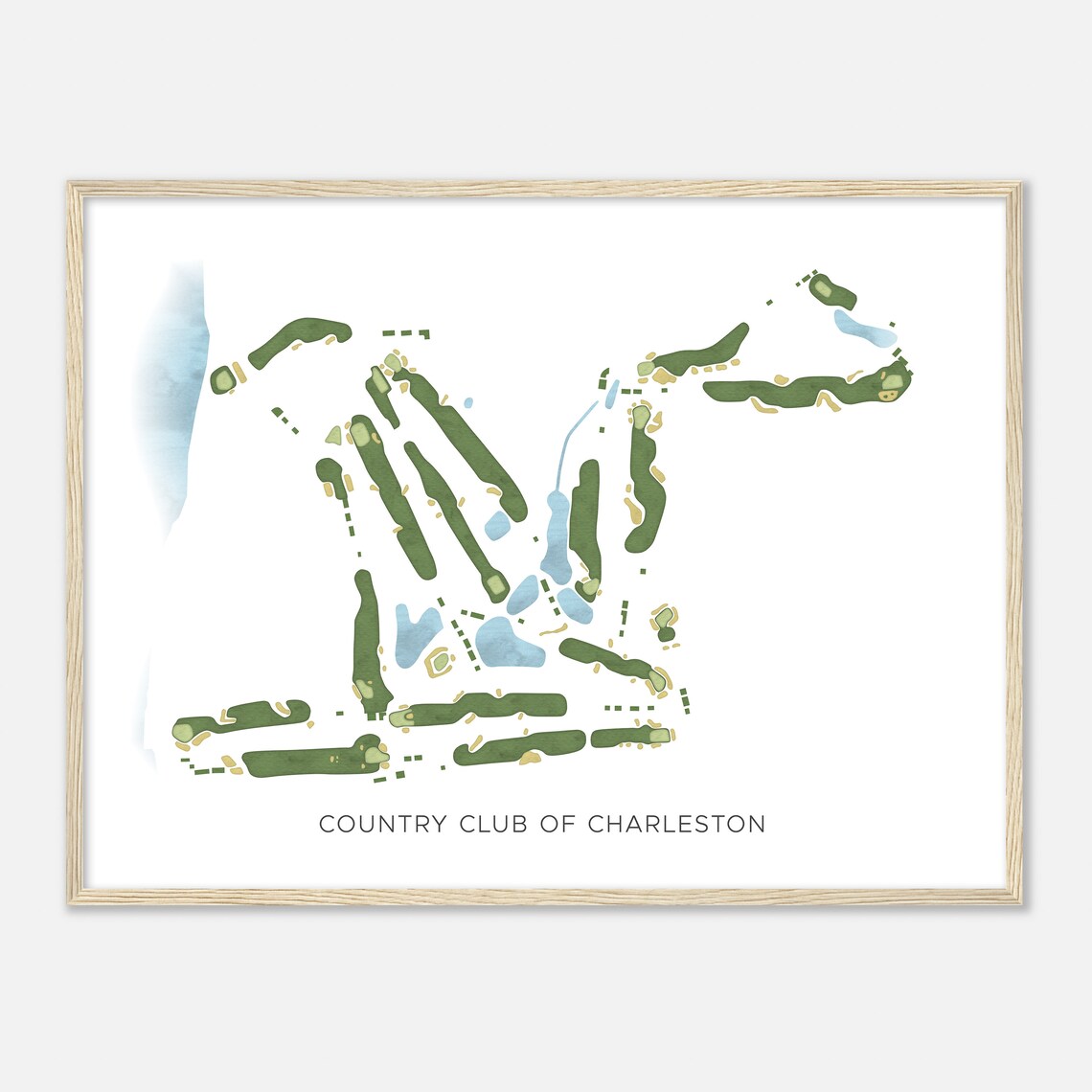 Country Club of Charleston South Carolina Modern Watercolor Poster - Image 2