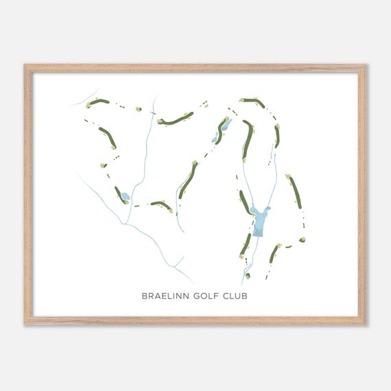 Braelinn Golf Club In Peachtree City Georgia Modern Watercolor Map Golfer Gift Golf Wall Art Golf Poster Print Course Layout