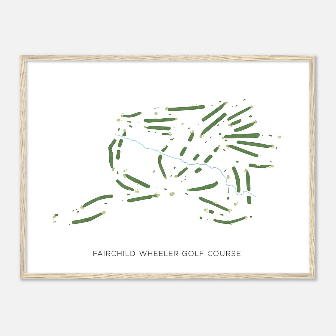 Fairchild Wheeler Golf Course Connecticut Modern Watercolor Map Golfer Gift Golf Wall Art Golf Poster Print Course Layout - Image 2