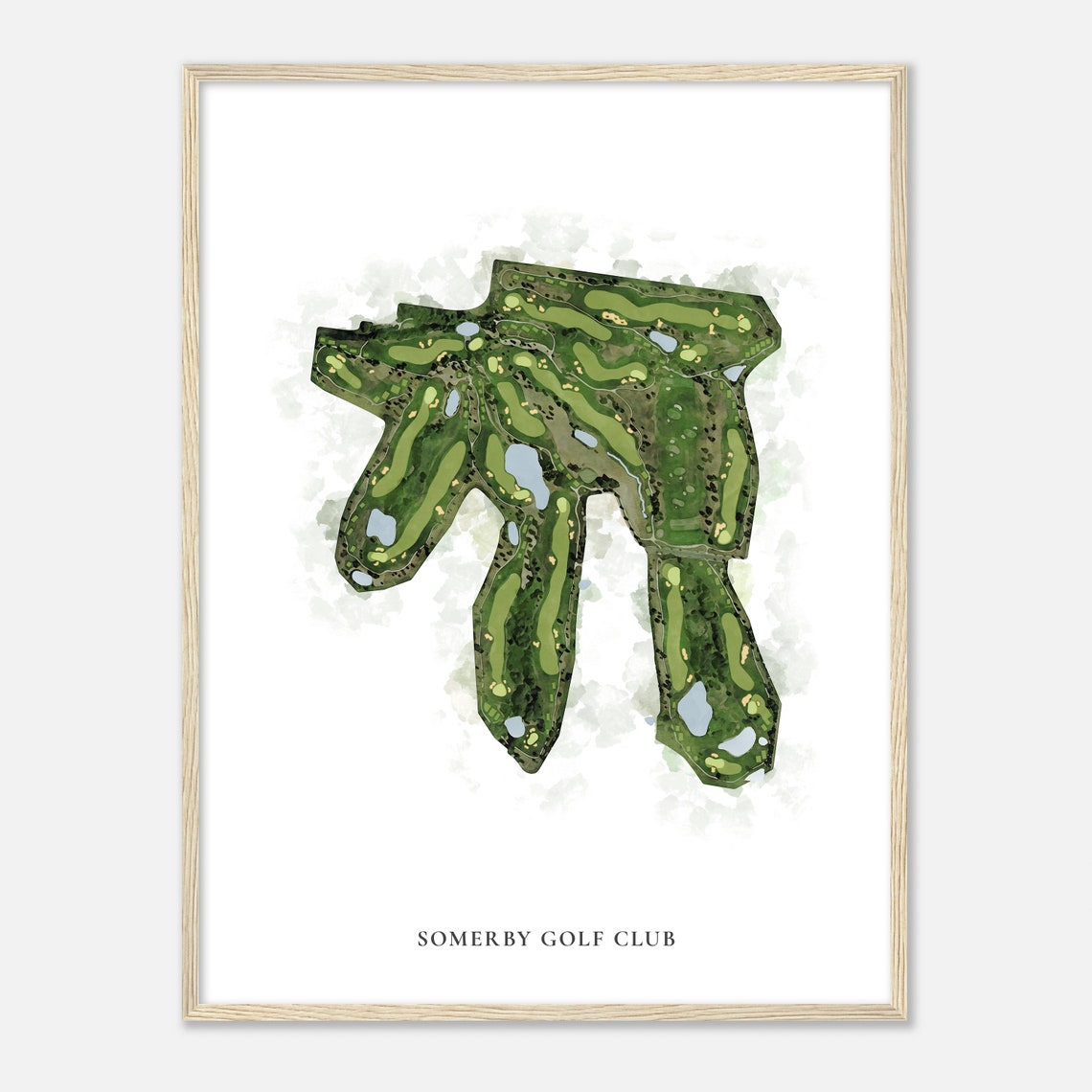 Somerby Golf Club Minnesota Watercolor Golf Course Map Poster - Image 2