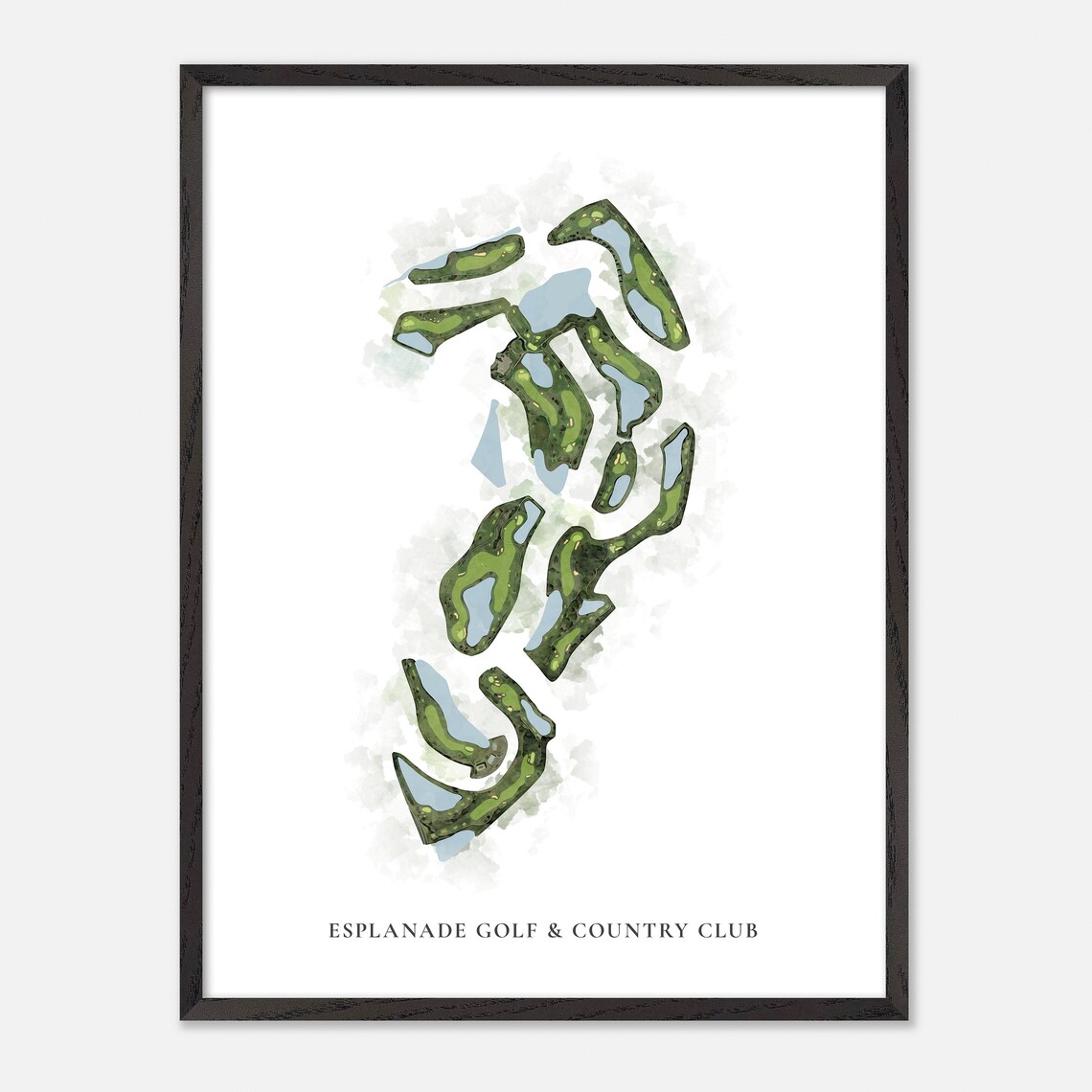 Esplanade Golf Country Club Classic Watercolor Map Art Poster - Image 3