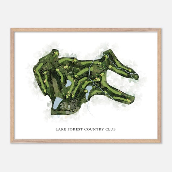 Lake Forest Country Club In Lake Saint Louis Missouri Classic Watercolor Map Golfer Gift Golf Wall Art Golf Poster Print