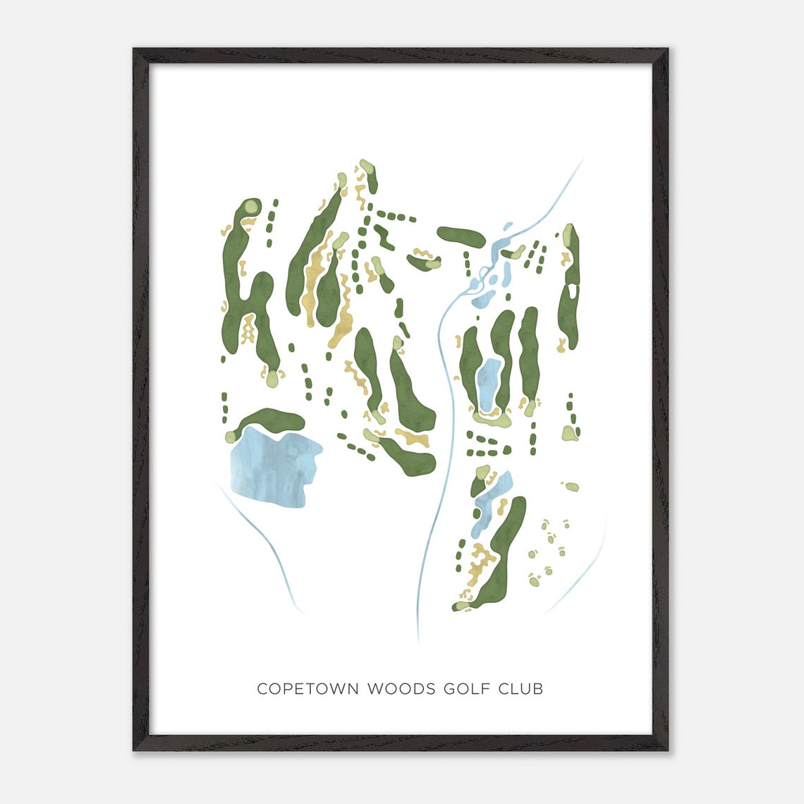 Copetown Woods Golf Club Canada Modern Watercolor Golf Map Poster - Image 2