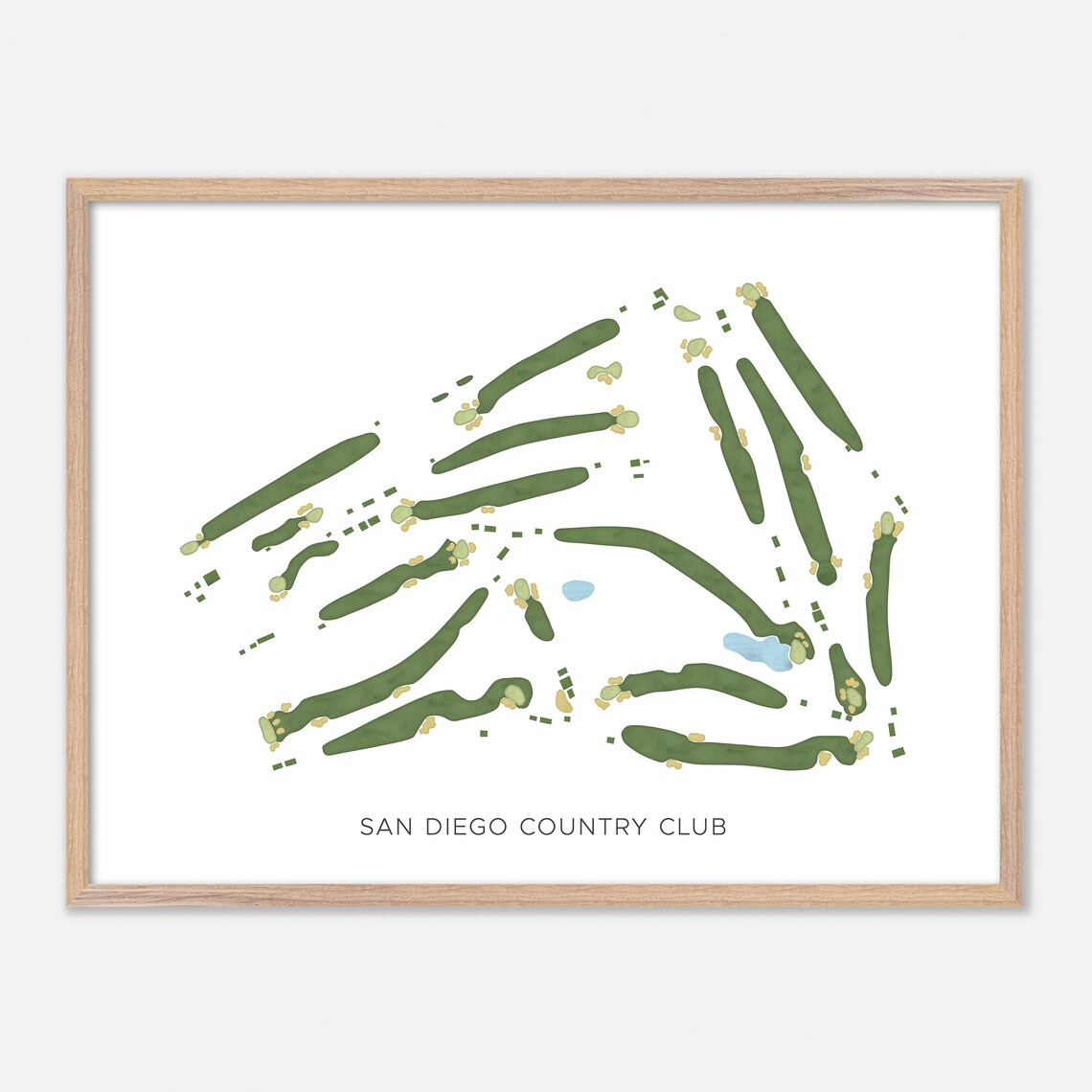San Diego Country Club California Modern Watercolor Map Poster