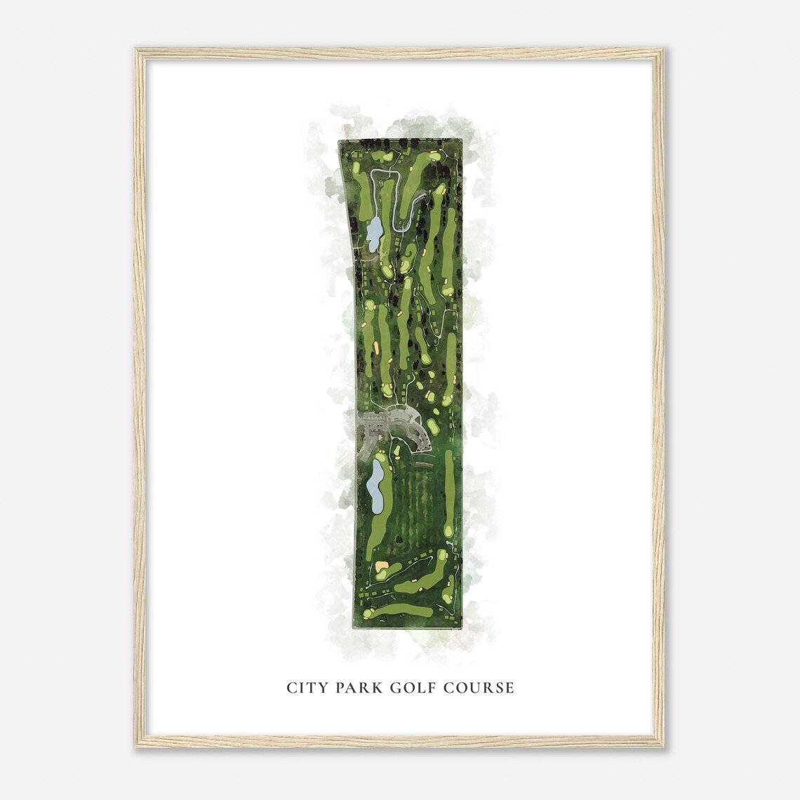 City Park Golf Course Colorado Classic Watercolor Map Golfer Gift Golf Wall Art Golf Poster Print Course Layout - Image 2
