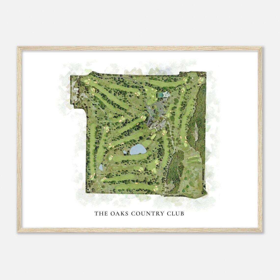 The Oaks Country Club Oklahoma Classic Watercolor Golf Poster