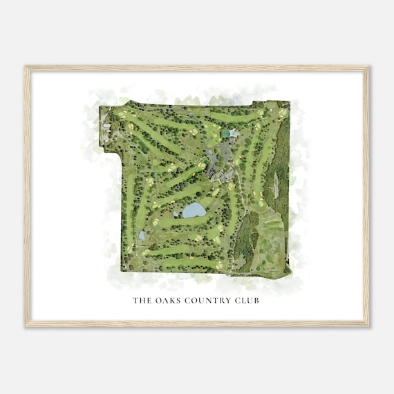 The Oaks Country Club Oklahoma Classic Watercolor Golf Poster