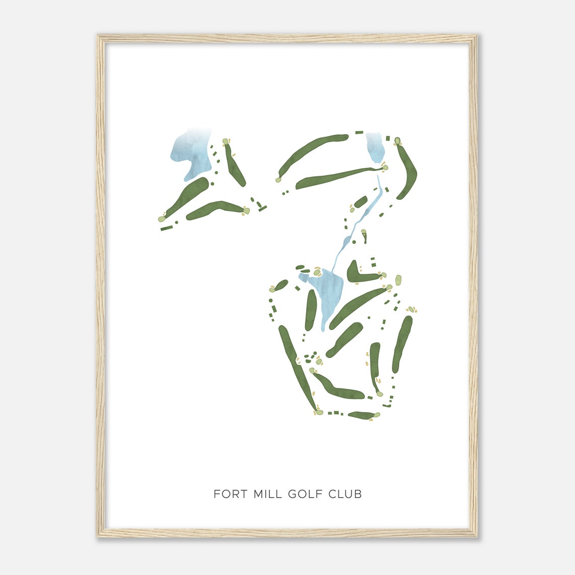 Fort Mill Golf Club Modern Watercolor Golf Course Map Art Poster - Image 2