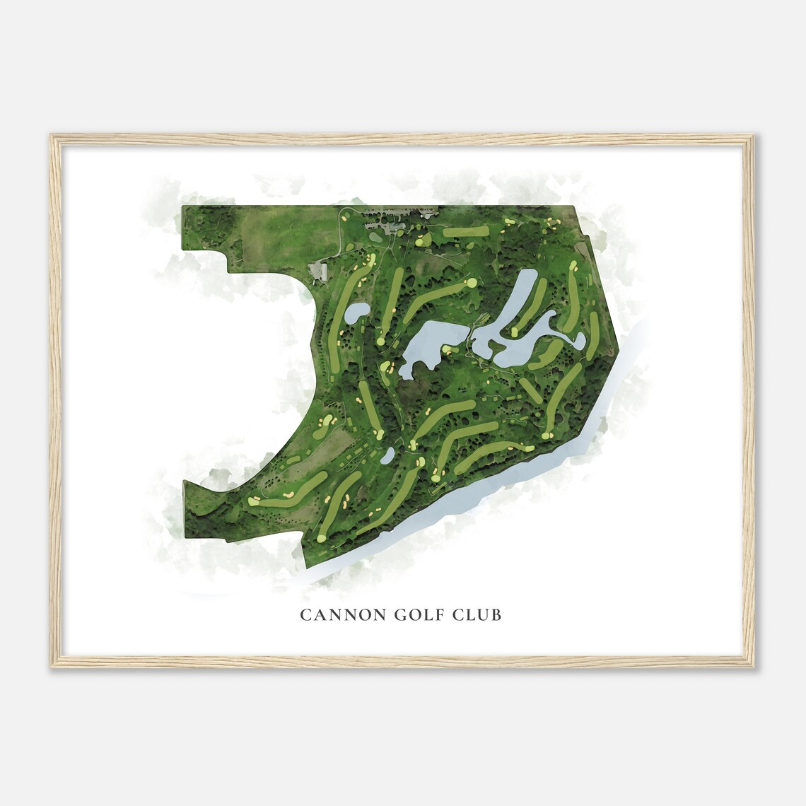 Cannon Golf Club Classic Watercolor Aerial Course Map Art Poster - Image 2