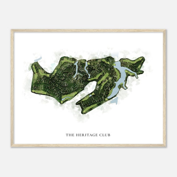 The Heritage Club South Carolina Classic Watercolor Map Golfer Gift Golf Wall Art Golf Poster Print Course Layout