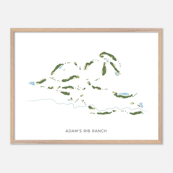 Adam's Rib Ranch Colorado Modern Watercolor Golf Course Map Poster