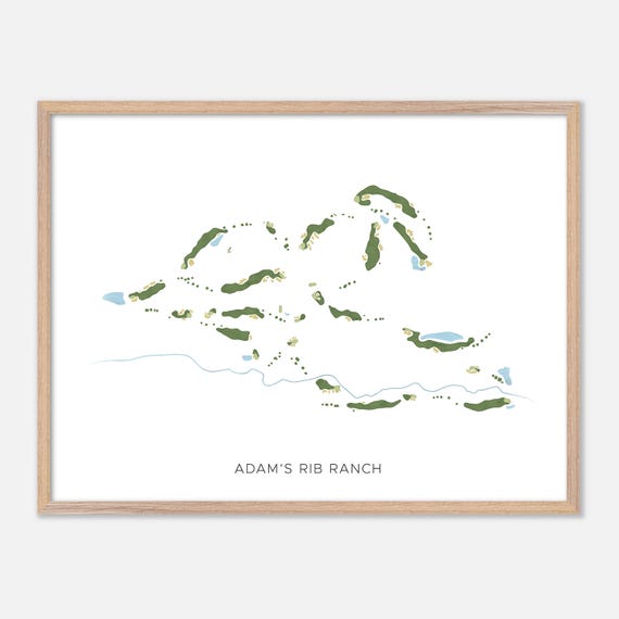 Adams Rib Ranch In Colorado Modern Watercolor Map Golfer Gift Golf Wall Art Golf Poster Print Course Layout