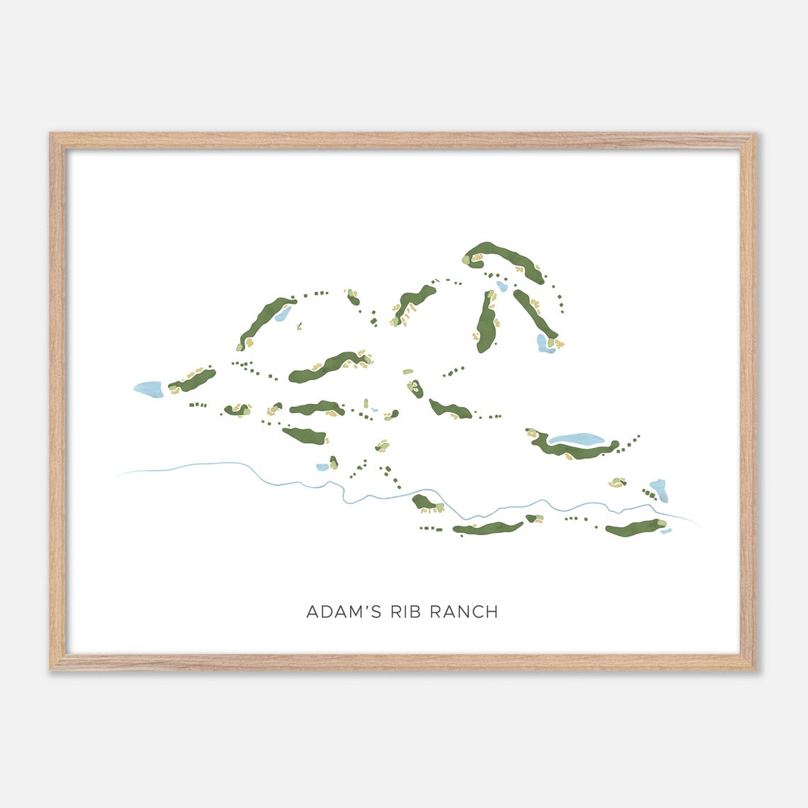 Adam's Rib Ranch Colorado Modern Watercolor Golf Course Map Poster