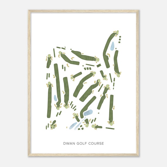 Dwan Golf Course Minnesota Modern Watercolor Map Golfer Gift Golf Wall Art Golf Poster Print Course Layout