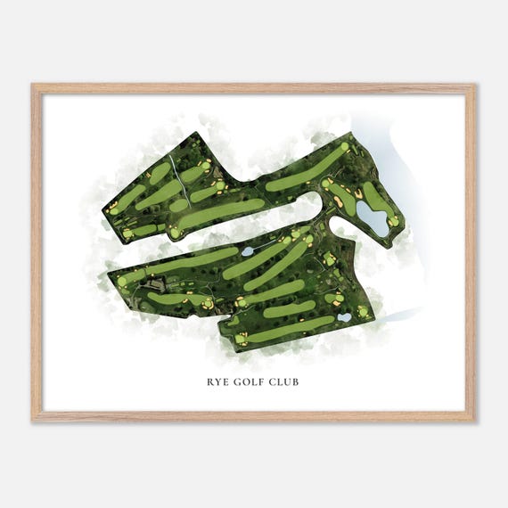 Rye Golf Club In Rye New York Classic Watercolor Map Golfer Gift Golf Wall Art Golf Poster Print Course Layout