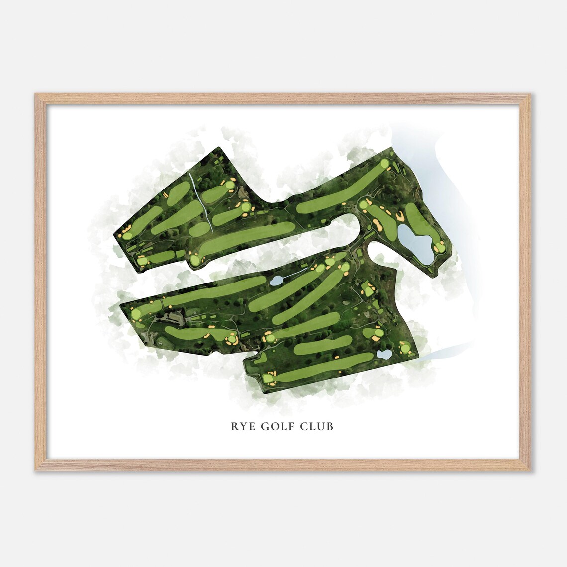 Rye Golf Club Rye New York Classic Fairway Watercolor Map Poster