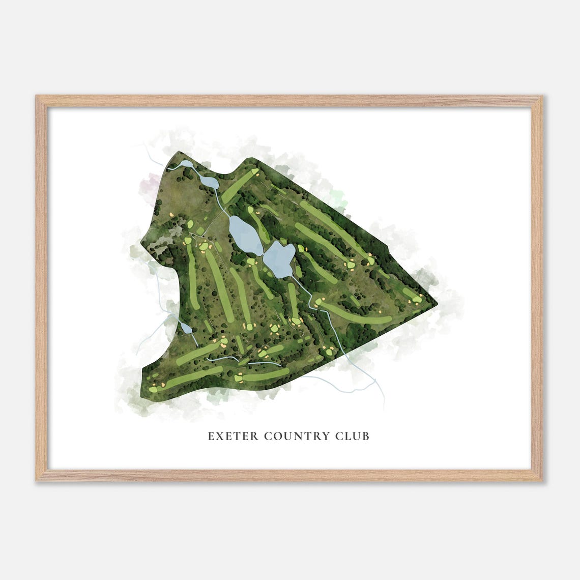 Exeter Country Club Rhode Island Classic Watercolor Map Poster