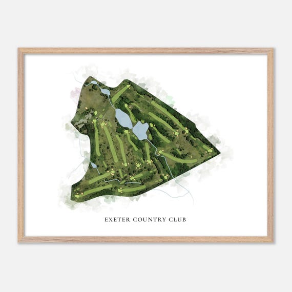 Exeter Country Club In Exeter Rhode Island Classic Watercolor Map Golfer Gift Golf Wall Art Golf Poster Print Course Layout