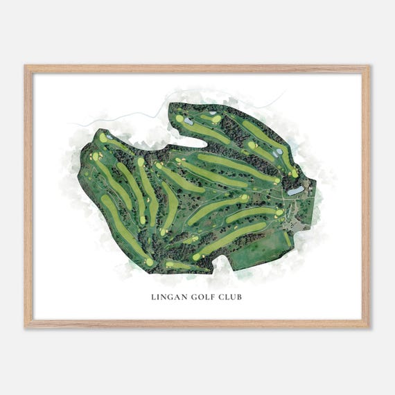 Lingan Golf Club In Grand Lake Road Canada Classic Watercolor Map Golfer Gift Golf Wall Art Golf Poster Print Course Layout