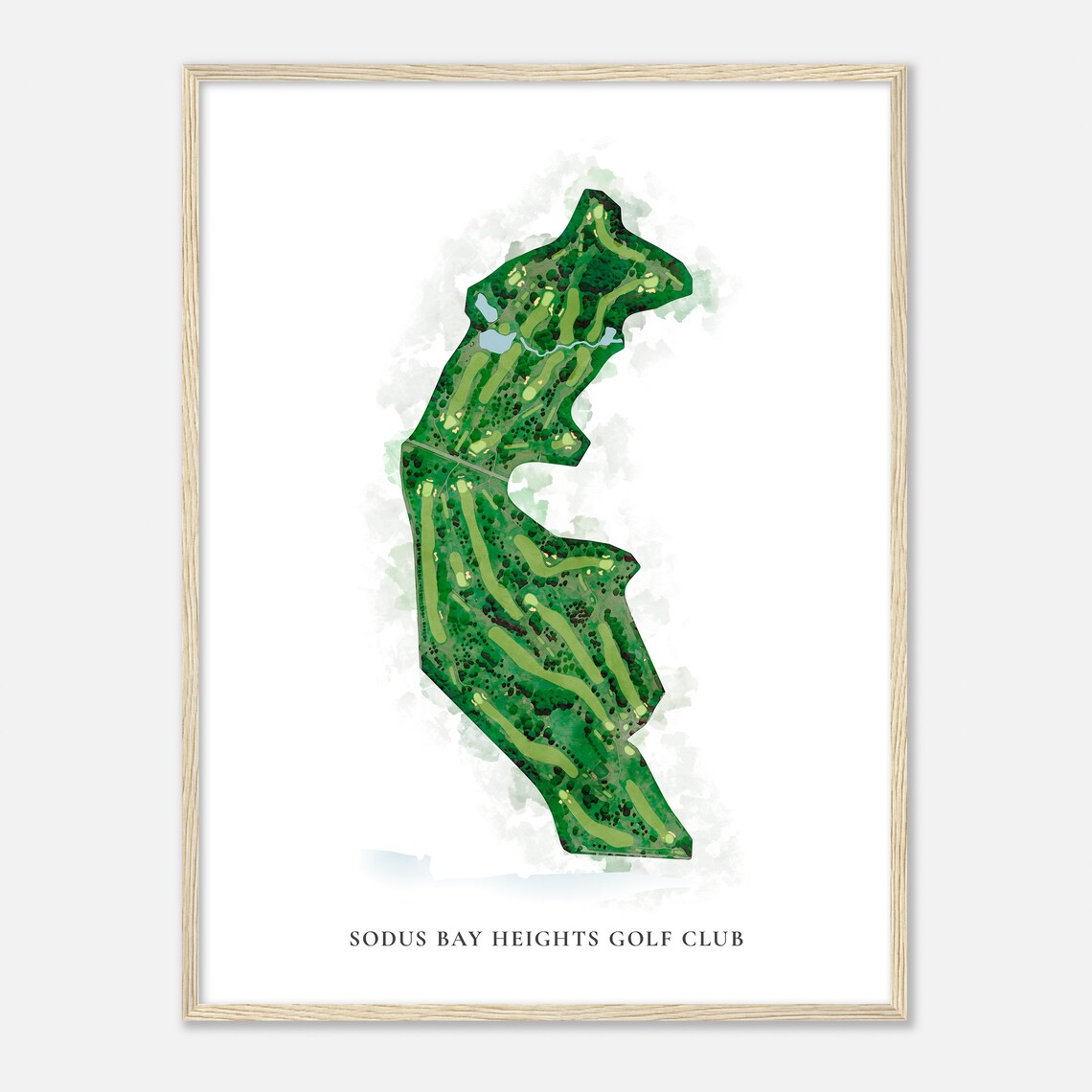 Sodus Bay Heights Golf Club New York Classic Watercolor Map Poster - Image 2