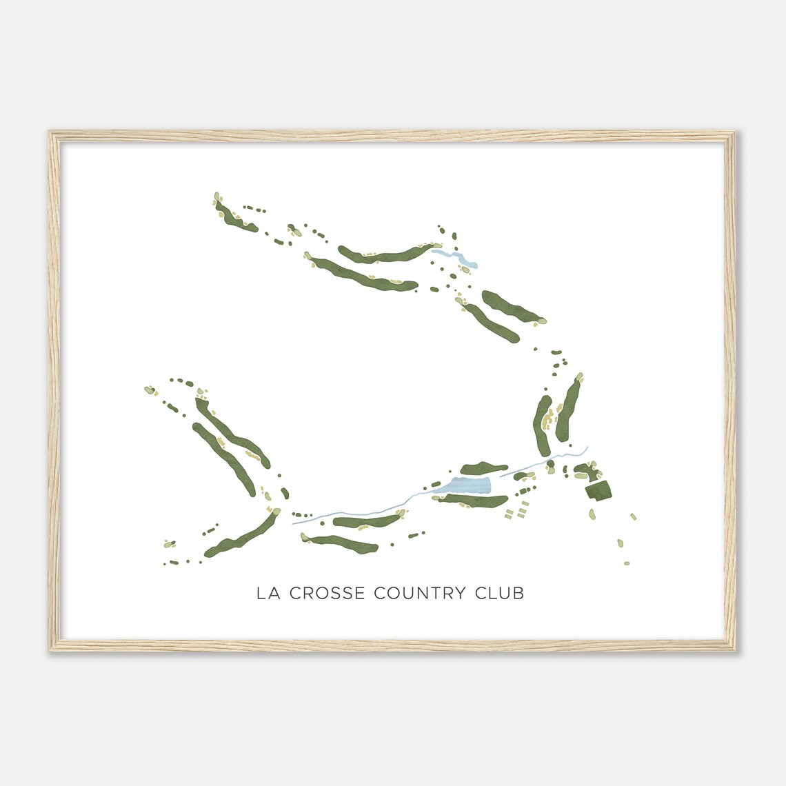 La Crosse Country Club Modern Minimalist Watercolor Map Wall Art - Image 2