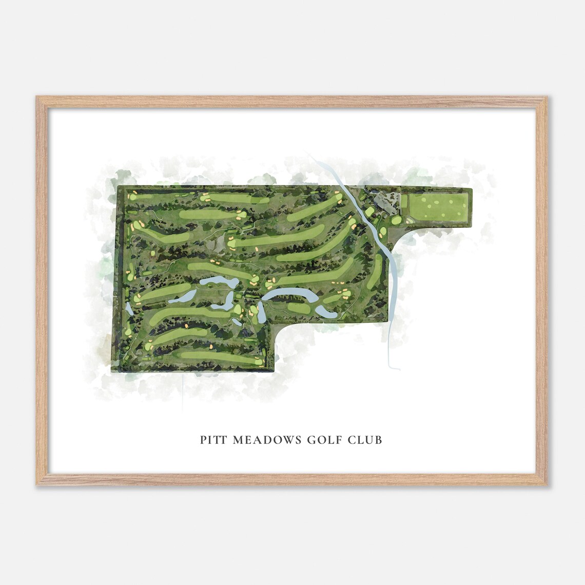 Pitt Meadows Golf Club Canada Classic Watercolor Golf Map Poster
