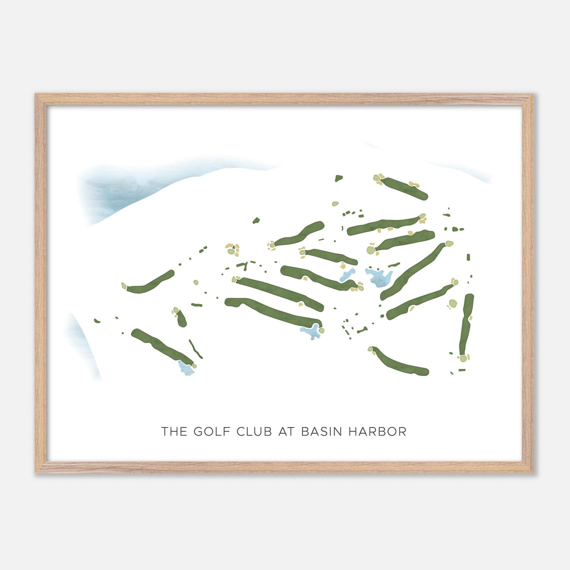 Golf Club at Basin Harbor Watercolor Fairway Map Lakeview Poster