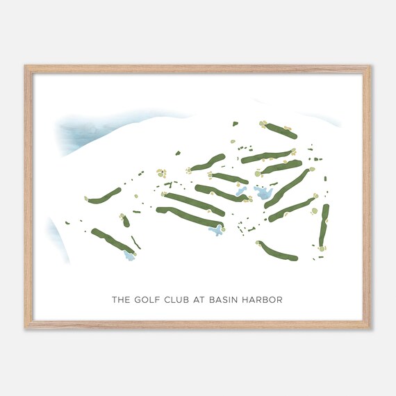 Golf Club at Basin Harbor Watercolor Fairway Map Lakeview Poster