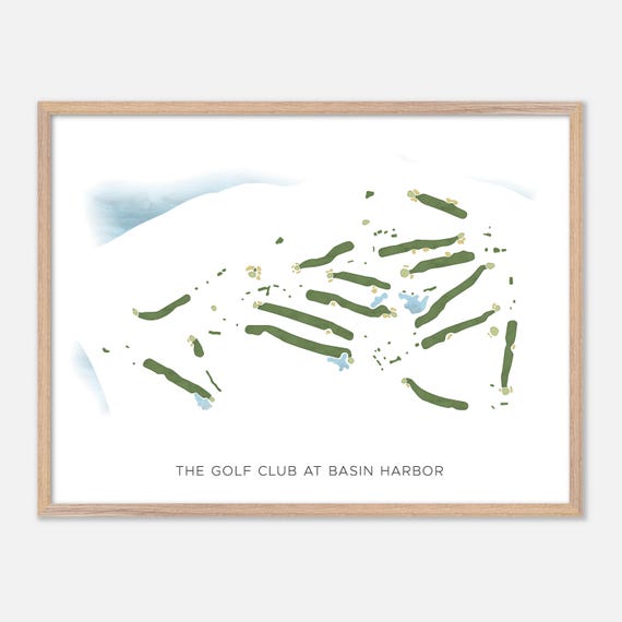 The Golf Club At Basin Harbor In Vergennes Vermont Modern Watercolor Map Golfer Gift Golf Wall Art Golf Poster Print