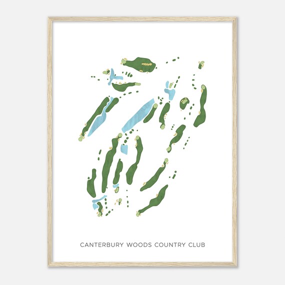 Canterbury Woods Country Club New Hampshire Modern Watercolor Map Golfer Gift Golf Wall Art Golf Poster Print Course Layout