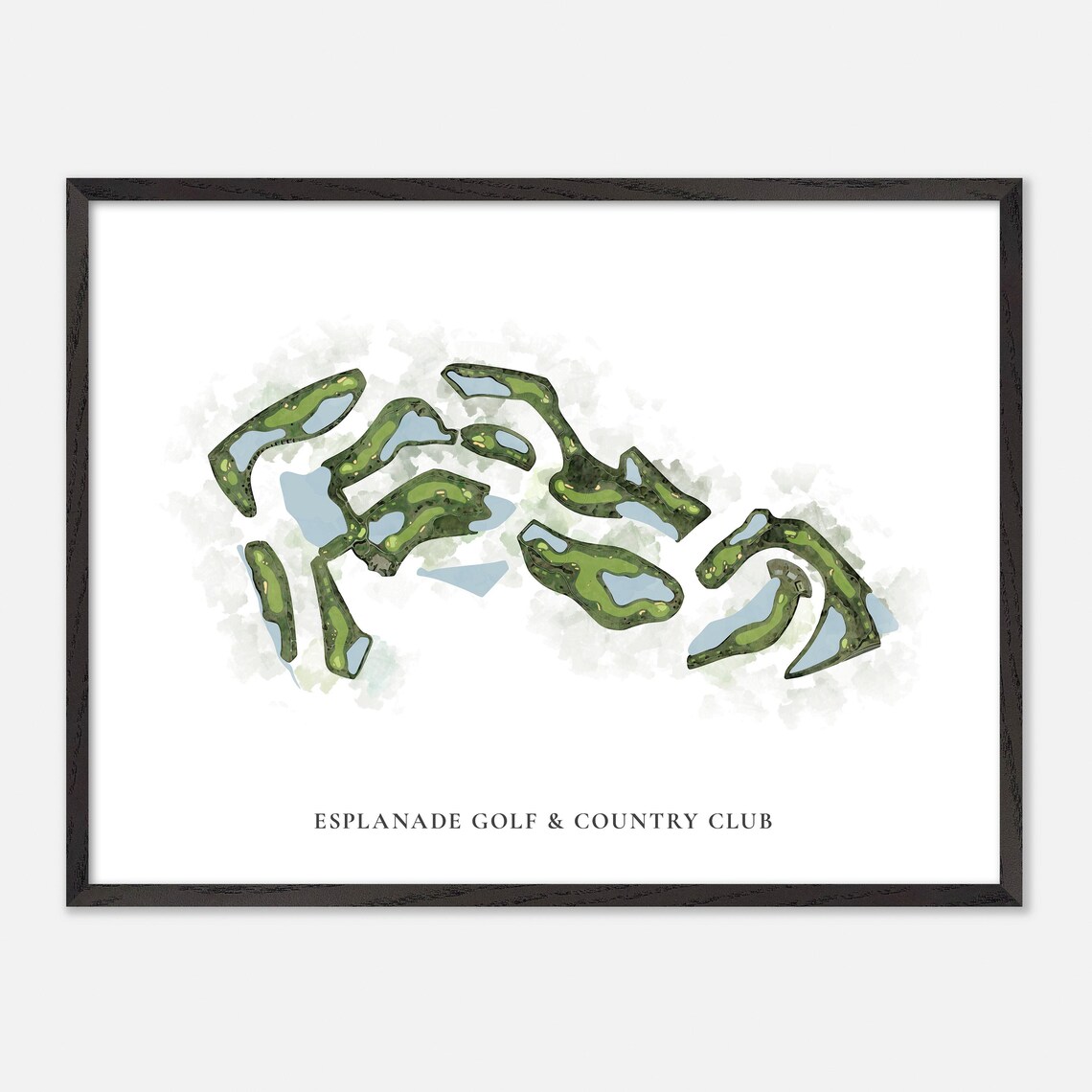 Esplanade Golf Country Club Classic Watercolor Map Art Poster - Image 5