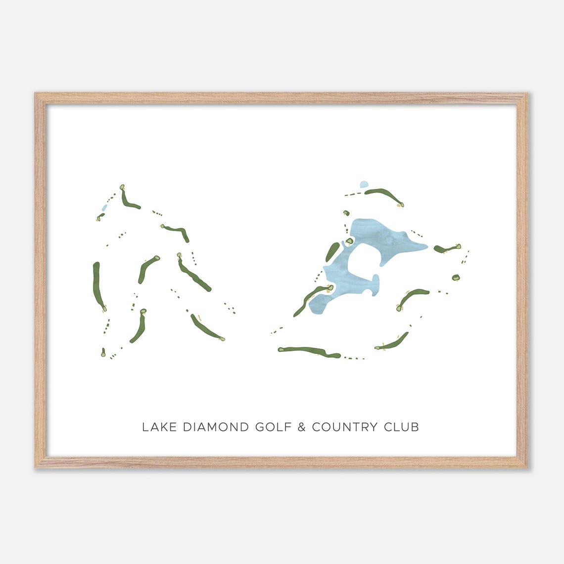 Lake Diamond Golf & Country Club Minimalist Course Map Poster