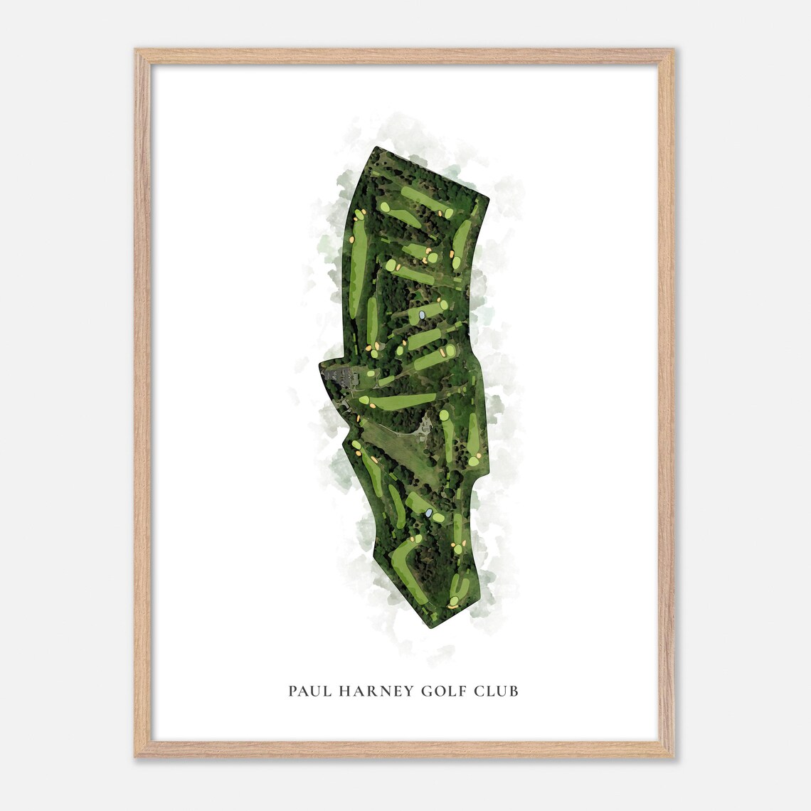 Paul Harney Golf Club Classic Watercolor Course Map Art Poster - Image 6