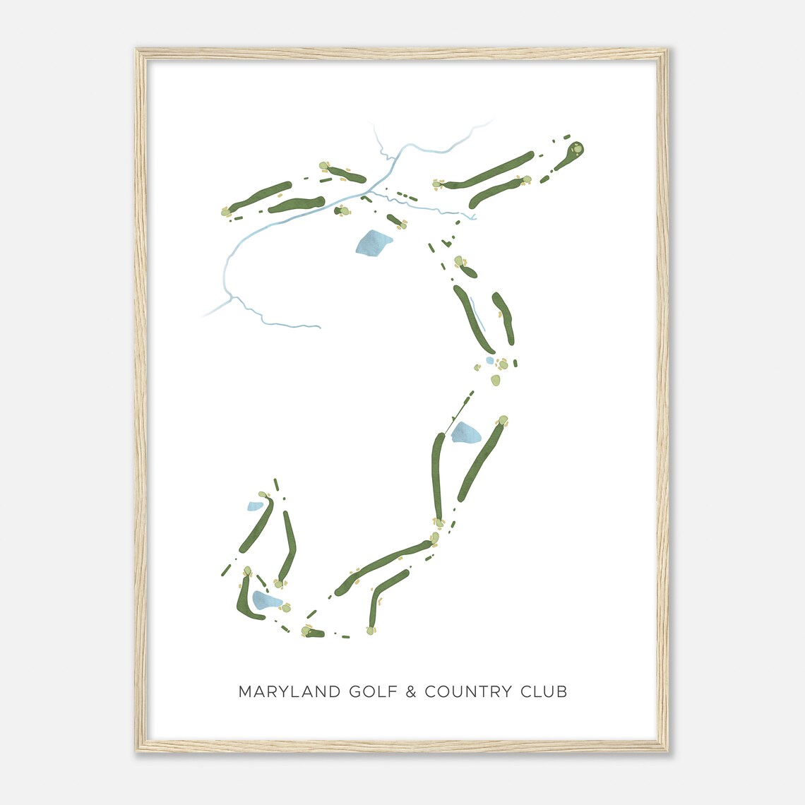 Maryland Golf & Country Club Beautiful Minimalist Fairway Line Map Art Poster - Image 2