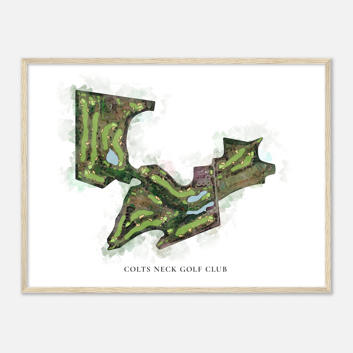 Colts Neck Golf Club Classic Watercolor Golf Course Map Poster - Image 2