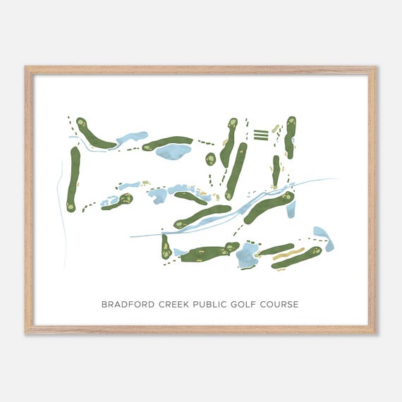 Bradford Creek Public Golf Course In Greenville North Carolina Modern Watercolor Map Golfer Gift Golf Wall Art Golf Poster Print