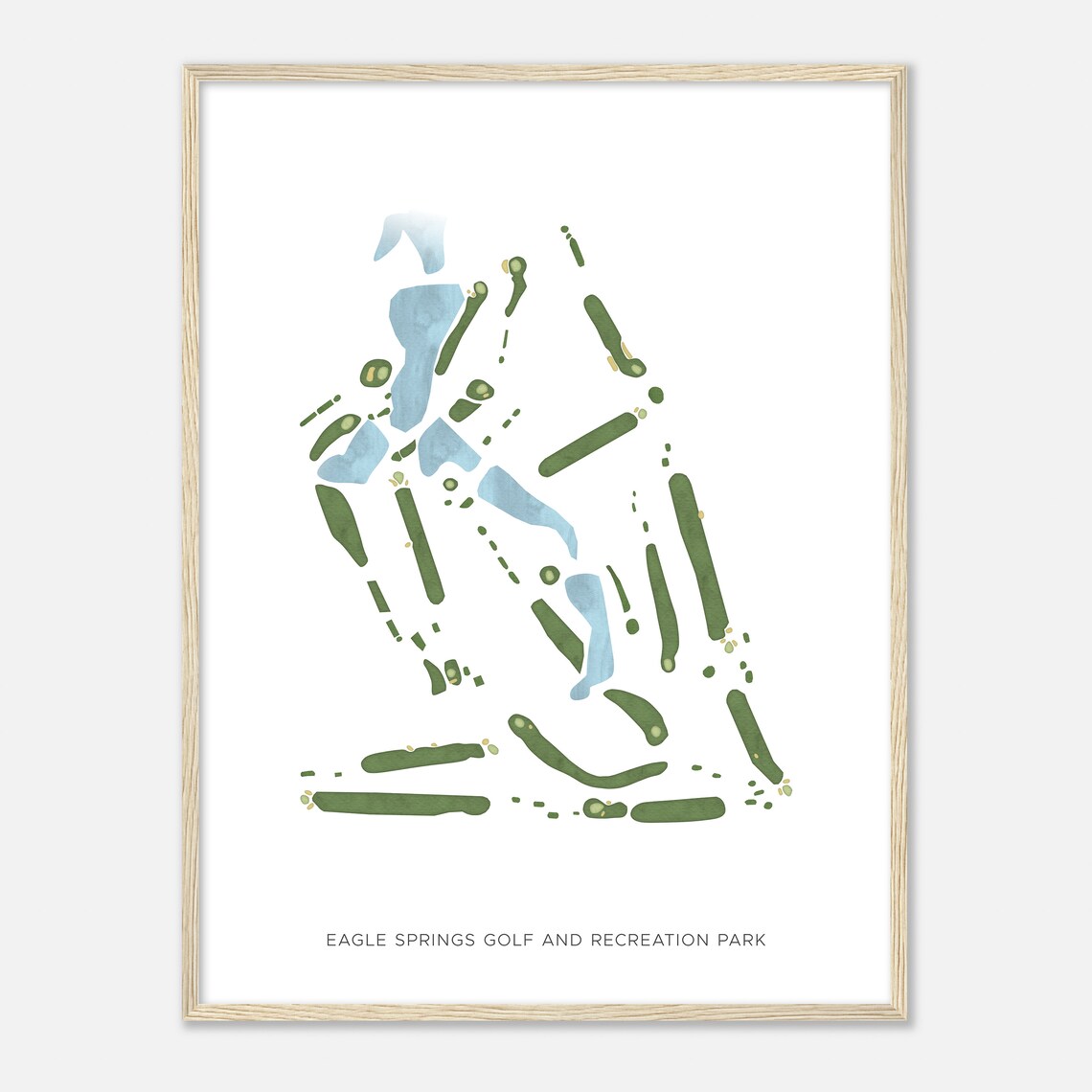 Eagle Springs Golf And Recreation Park Modern Watercolor Golf Map Poster - Image 2