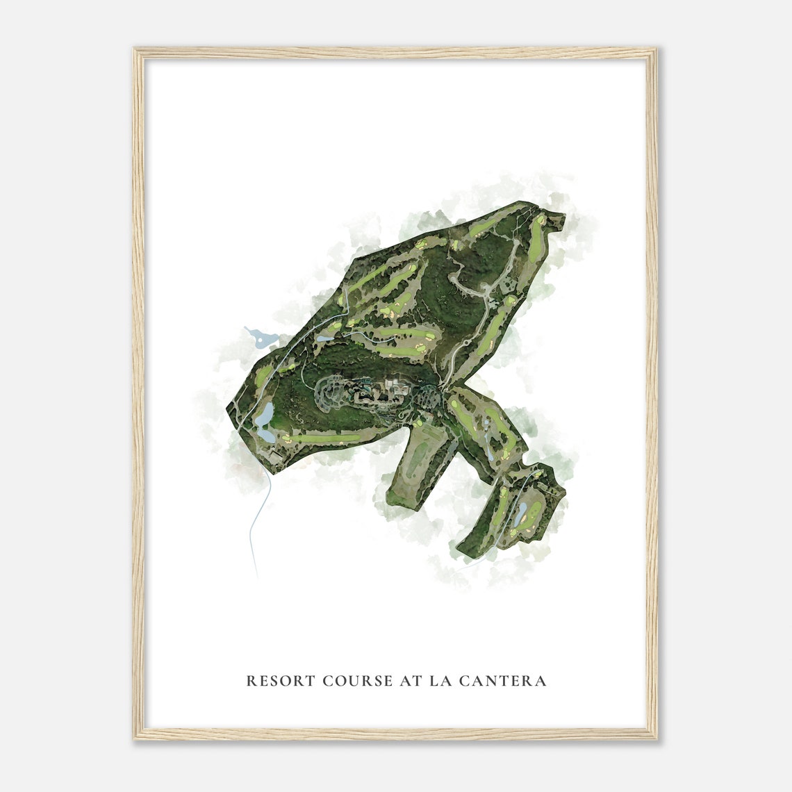 Resort Course At La Cantera Texas Classic Watercolor Map Poster - Image 2