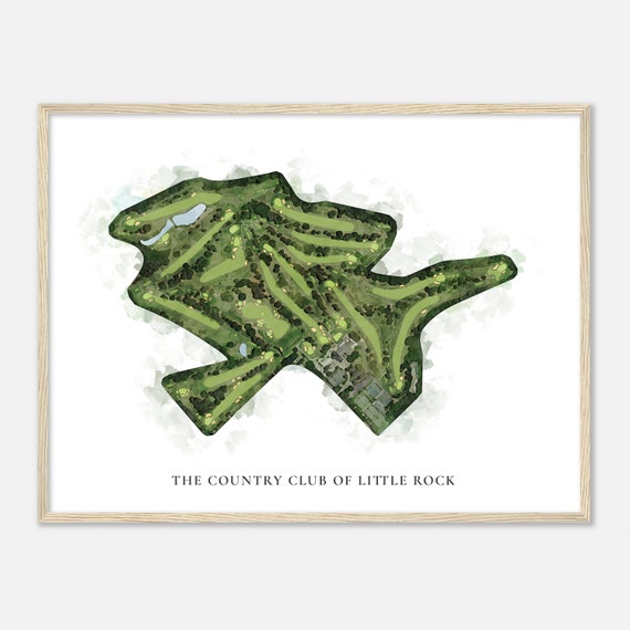The Country Club Of Little Rock Arkansas Classic Watercolor Map Golfer Gift Golf Wall Art Golf Poster Print Course Layout